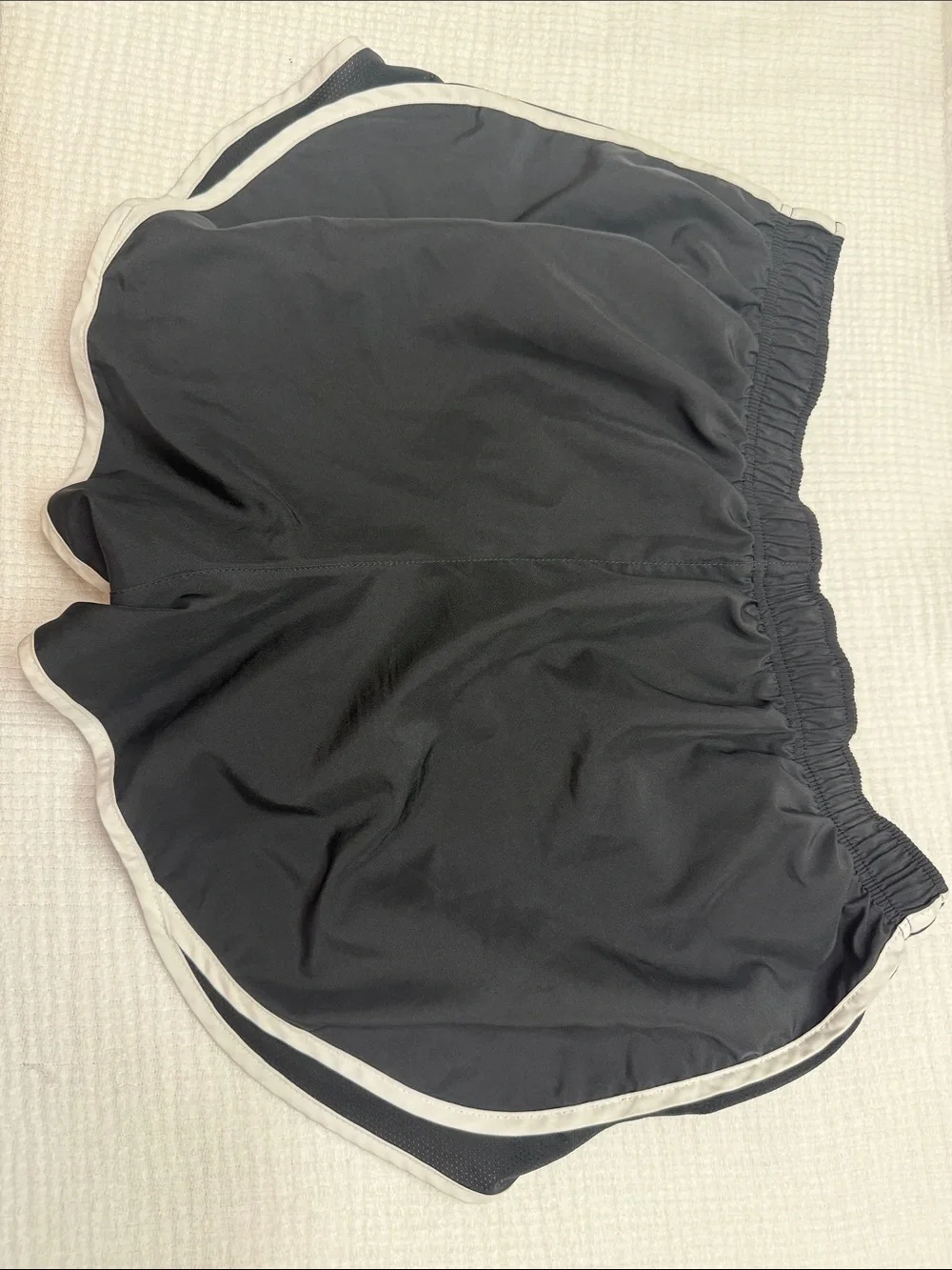 Nike Black Athletic Shorts with White Piping